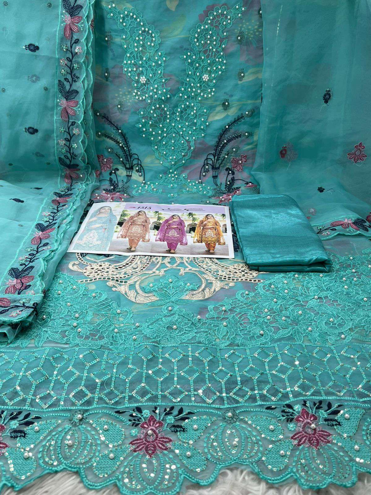 New Arraivals Inner Printed Pure Organza Unstitched Collection - 2000 Sky