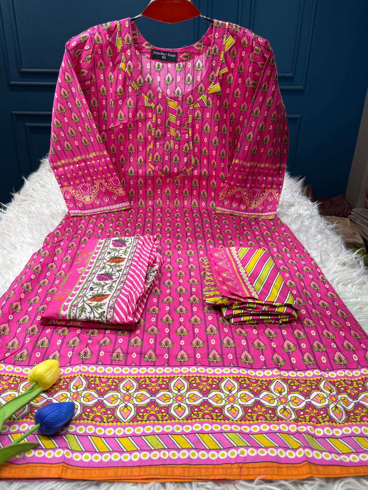 Charizma Printed Magenta Stitched Lawn - 1150
