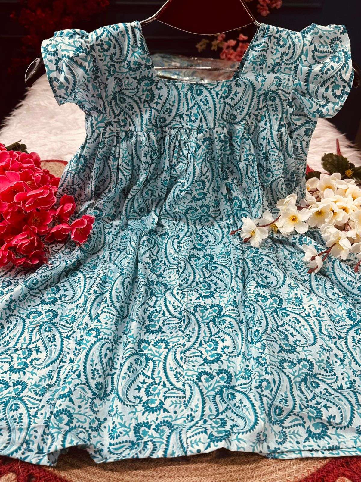 Adorable Sea Blue Baby Frock