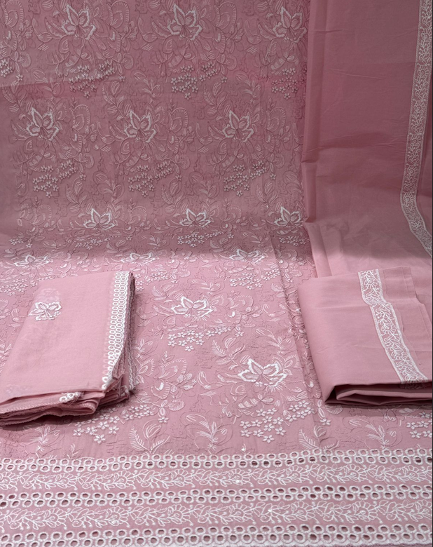 Women's Gorgeous Pink Unstitched Set - 1650