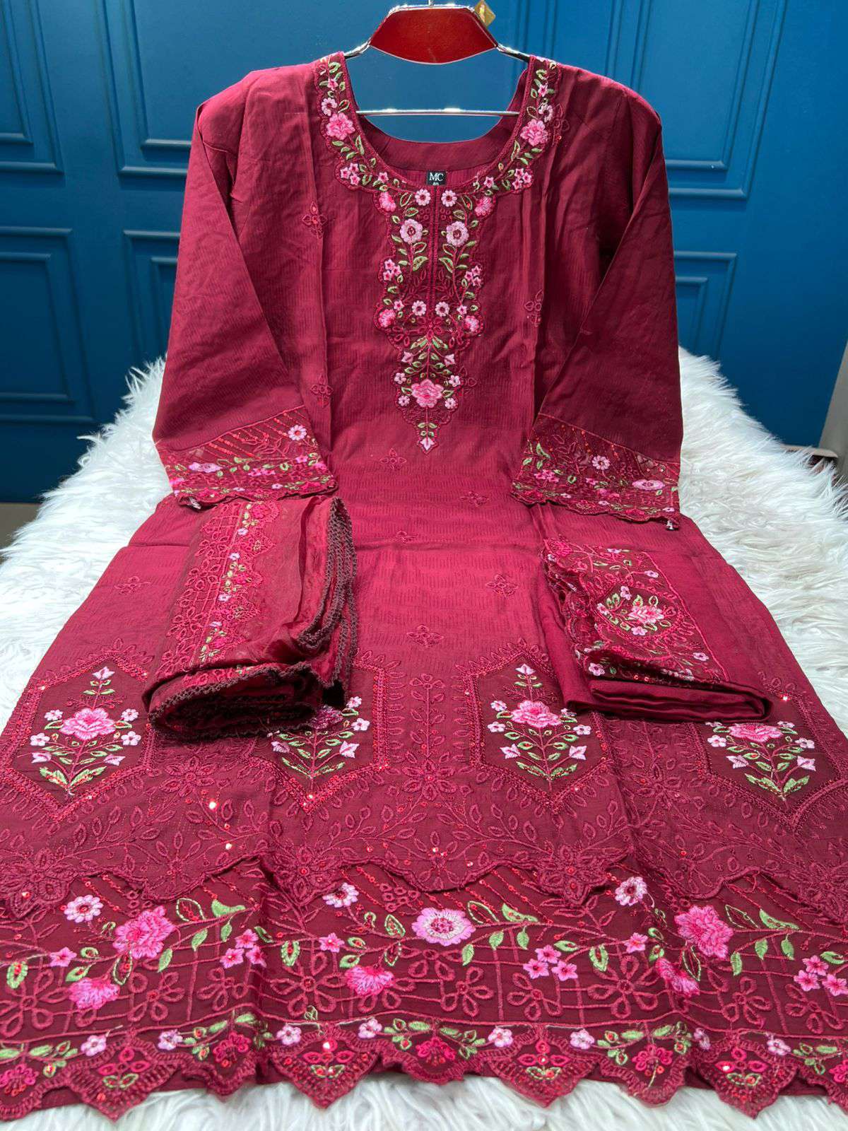 Maroon Fashionable Salwar Kamiz - 2100
