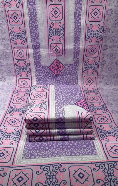 New Arrivals Vegetable Batik stitched Three Piece For Women - 1200 Lavender