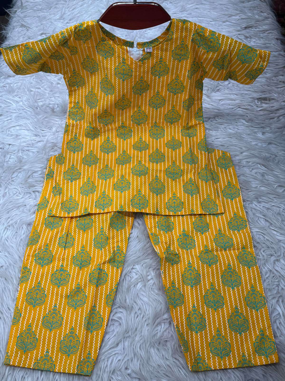Slub Cotton Haldi Baby Dress
