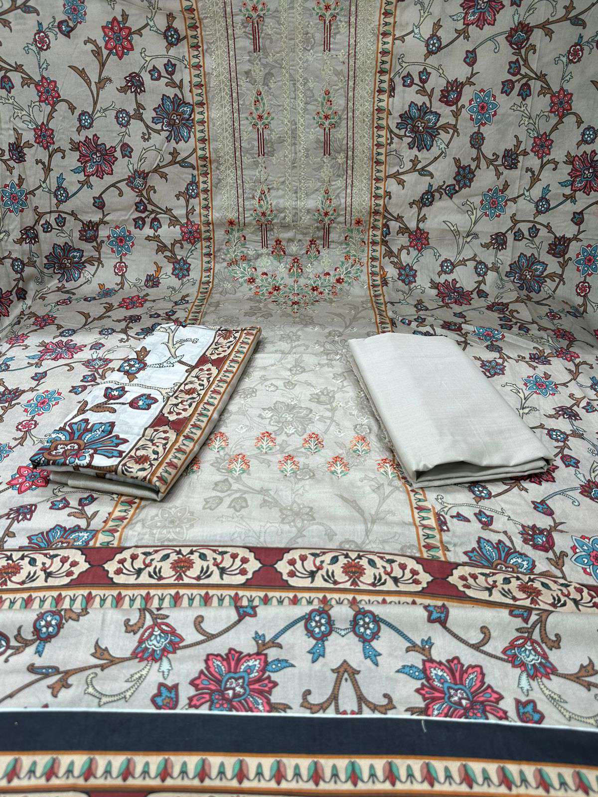 Premium Quality Unstitched Switch Cotton Gorgeous Collection - Brown 1200