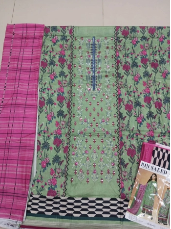 NEW Arraivals Premium Quality Pakistani Inspierd Bin Saeed Catalogue Stitched Collection -1400 Lemon
