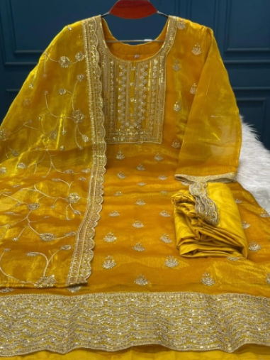 NEW ARRAIVALS PREMIUM Quality ZIMEE-CHU Stitched Party Collection - 1550 Mustard