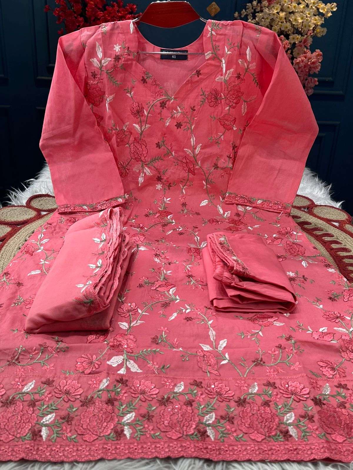 Women Gorgeous Misty Stitched Set - 1600