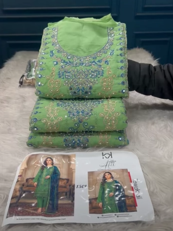 NEW Arraivals Premium Quality Pure Organza Unstitched Party Collection - 1950 Mint