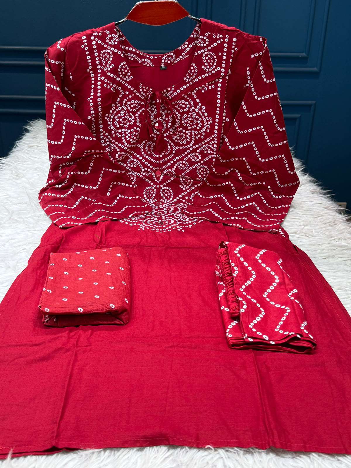 Lilen Cotton Chunri Print Red - 999