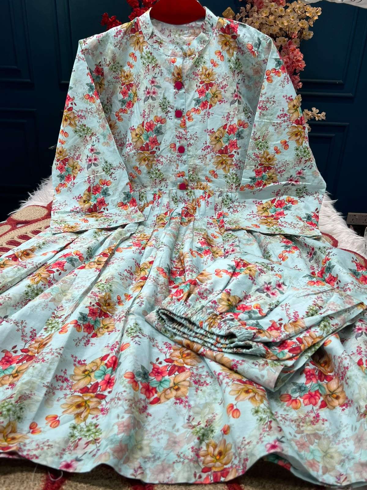 Long 2 Piece sky Stunning Kurti - 850