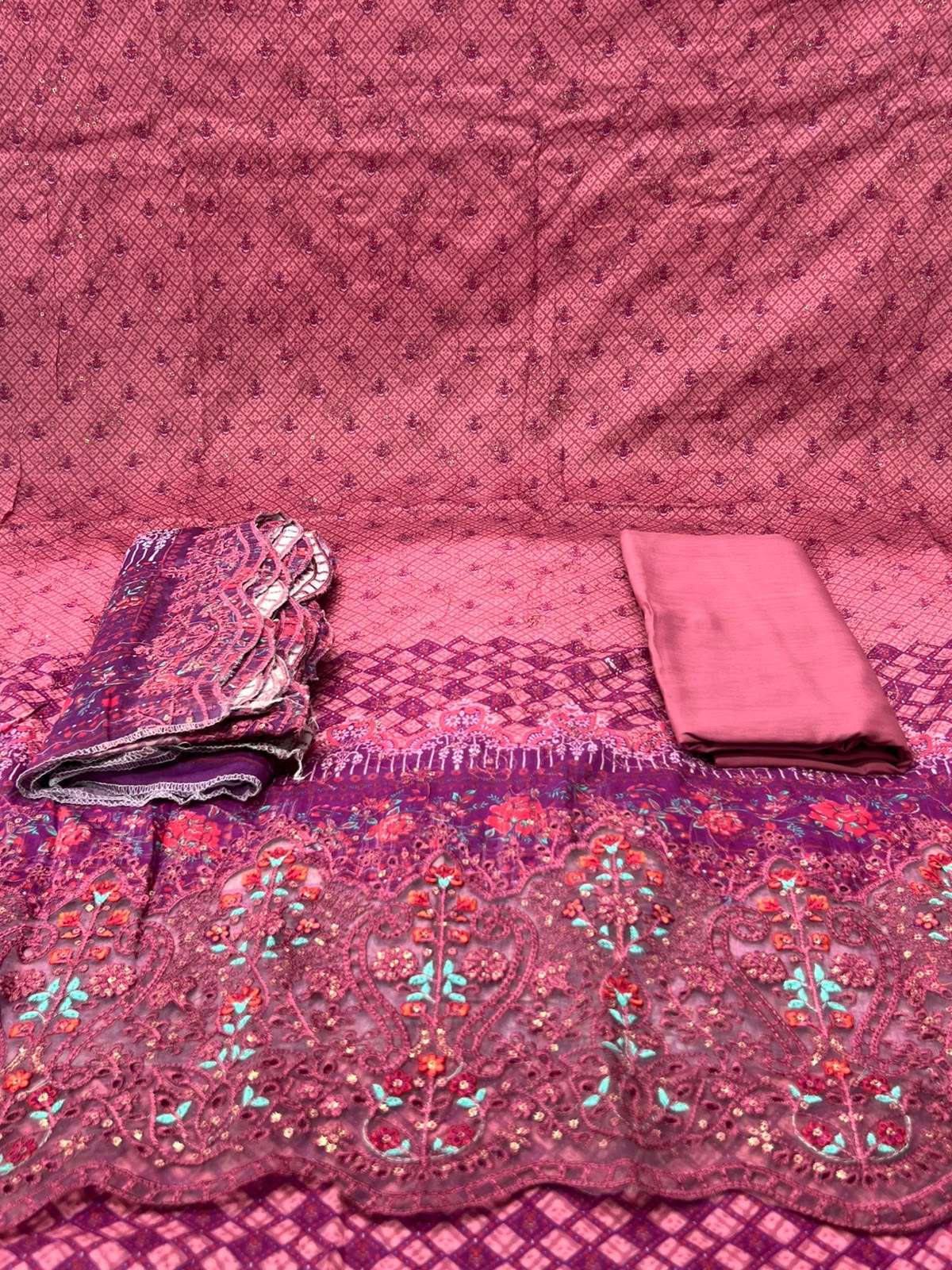 Elegant Embroidered Misty Cotton Wear - 1400