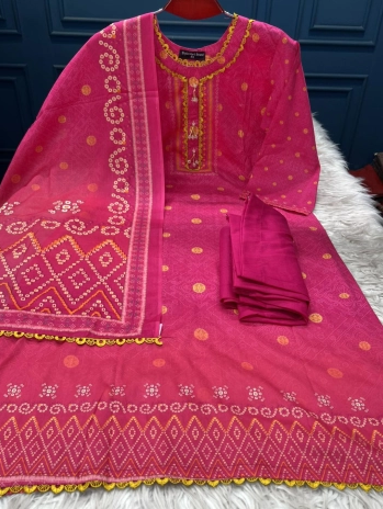 Premium Quality Luxury Lawn Stitched Collection - 1100 Mejenta