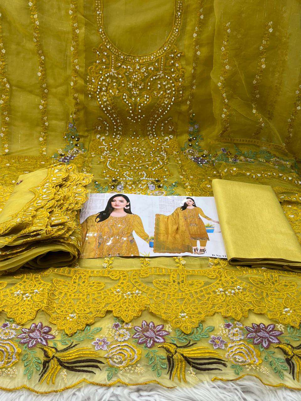 Exclusive Boishakhi Unstitched Party Collection - 2400 Yellow