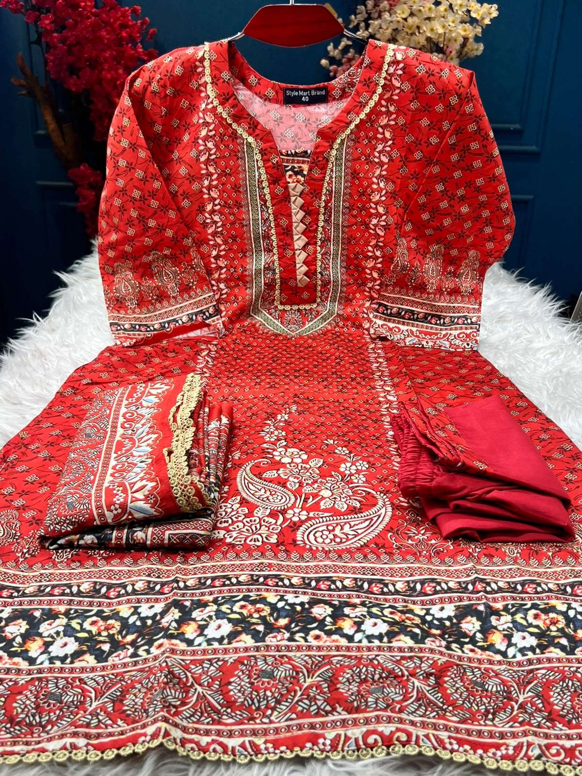 Patterns of Glowing Tradition - 1100 Red