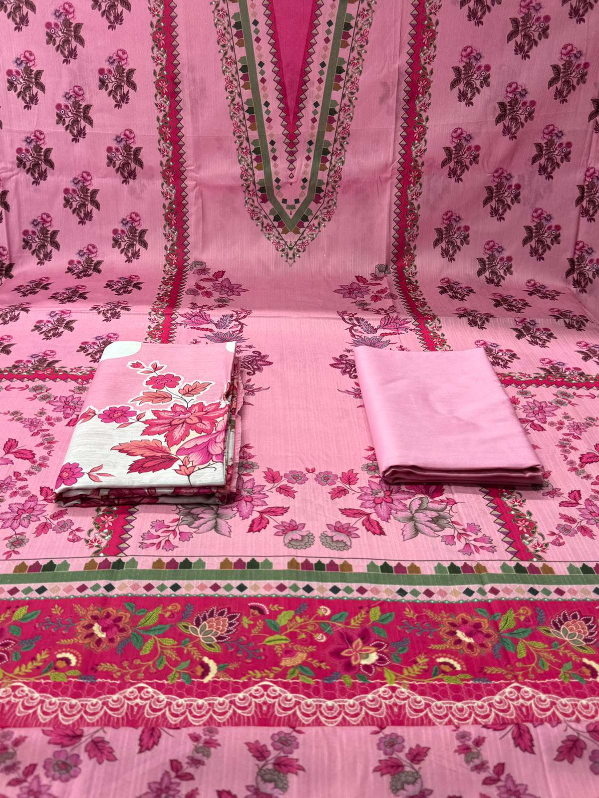 Step Cotton Glowing Pink Lawn Set - 950
