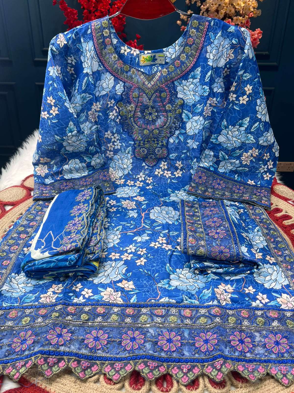 Floral Digital Print Cotton Dress - 1300