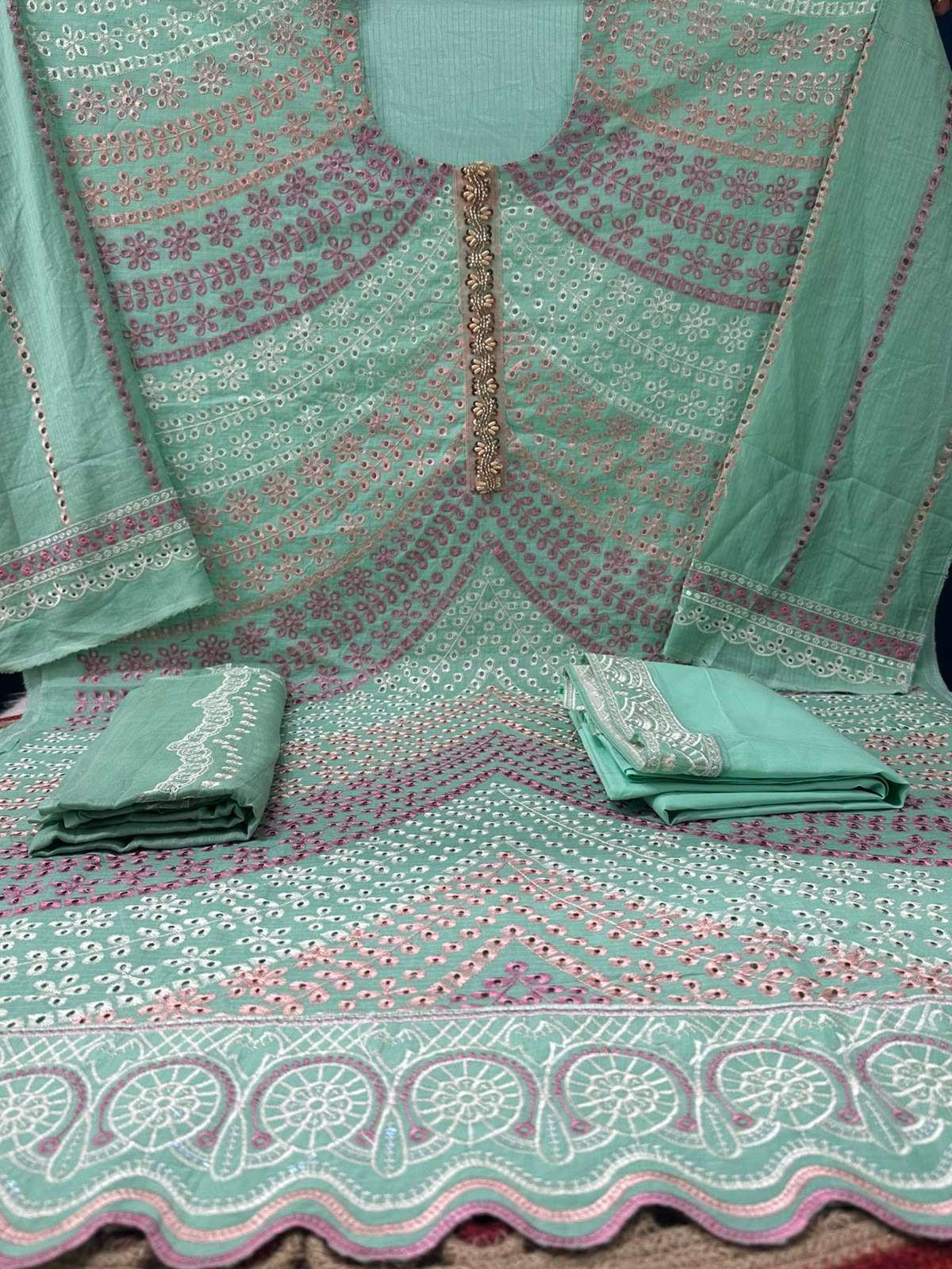 Mint Green Dreamy Unstitched Set - 1500