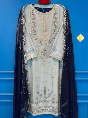 AGHA NOOR Original PAKISTANI EID Collection blue Dupatta