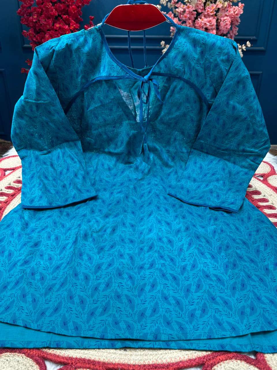 Stunning Blue Textured Kurti - 499