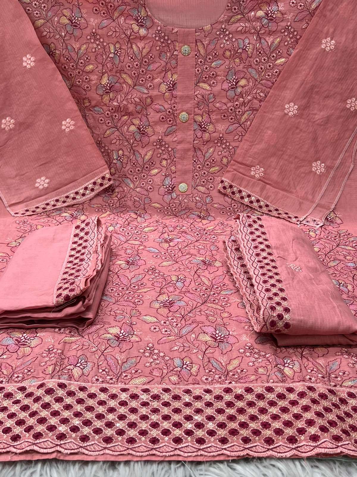 Delicate Print Flower Pink Party Set - 1600