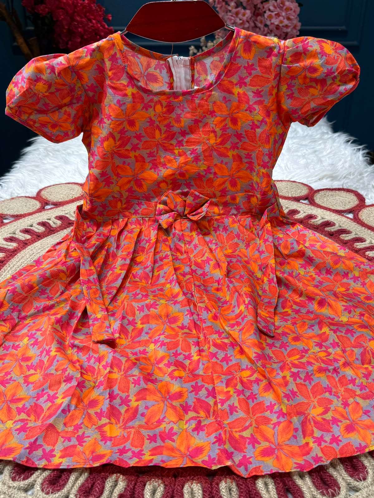 Adorable Red Mixed Baby Dress
