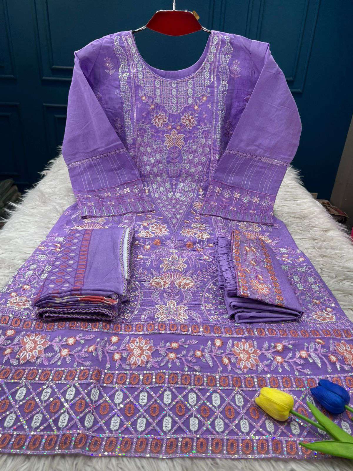 Pretty Purple Party Wear - 1800