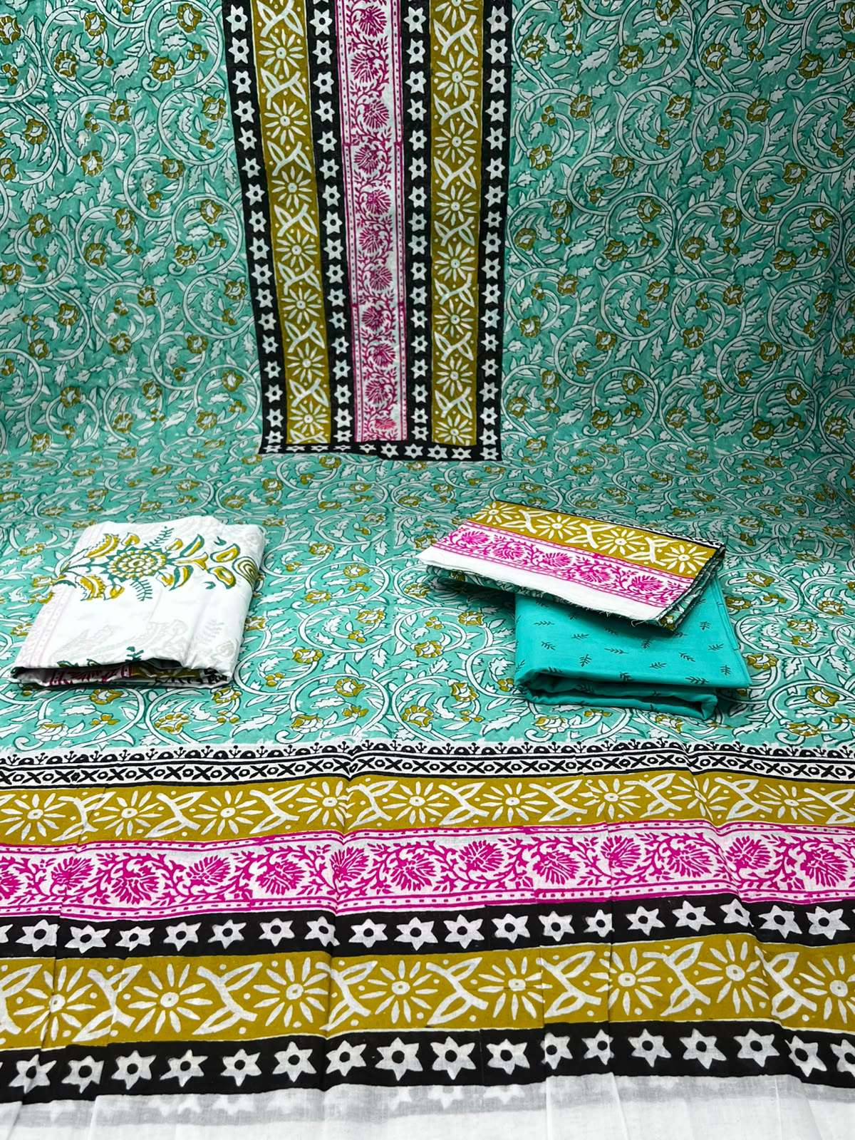 Arko Super Century Mint Unstitched Dress - 1100