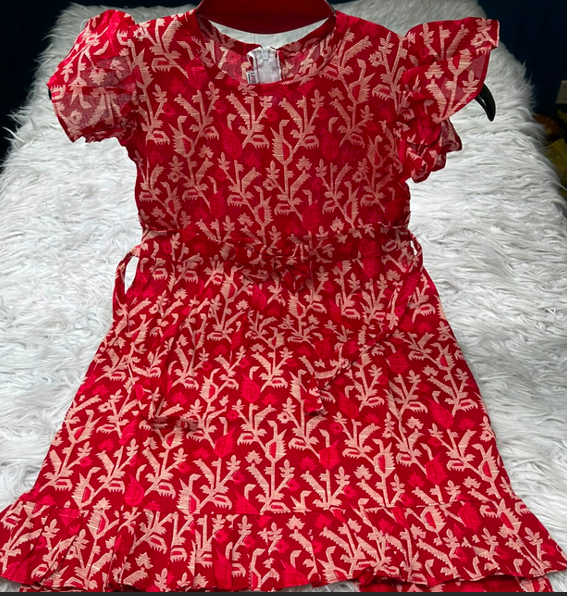 Ekkat Joypuri Baby dress - 250 red