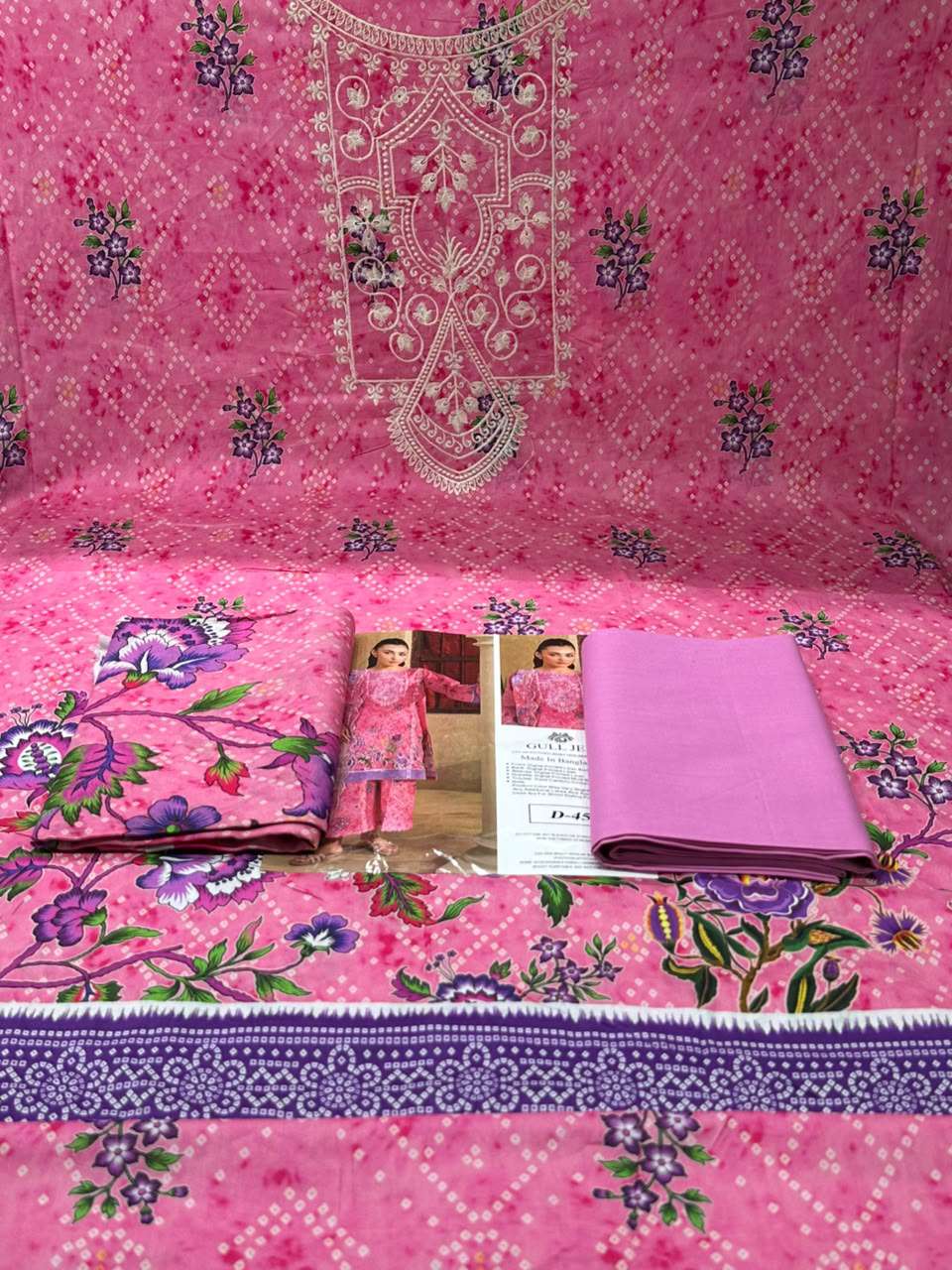 Guljee Blooming Orchid Pink Suit - 1150