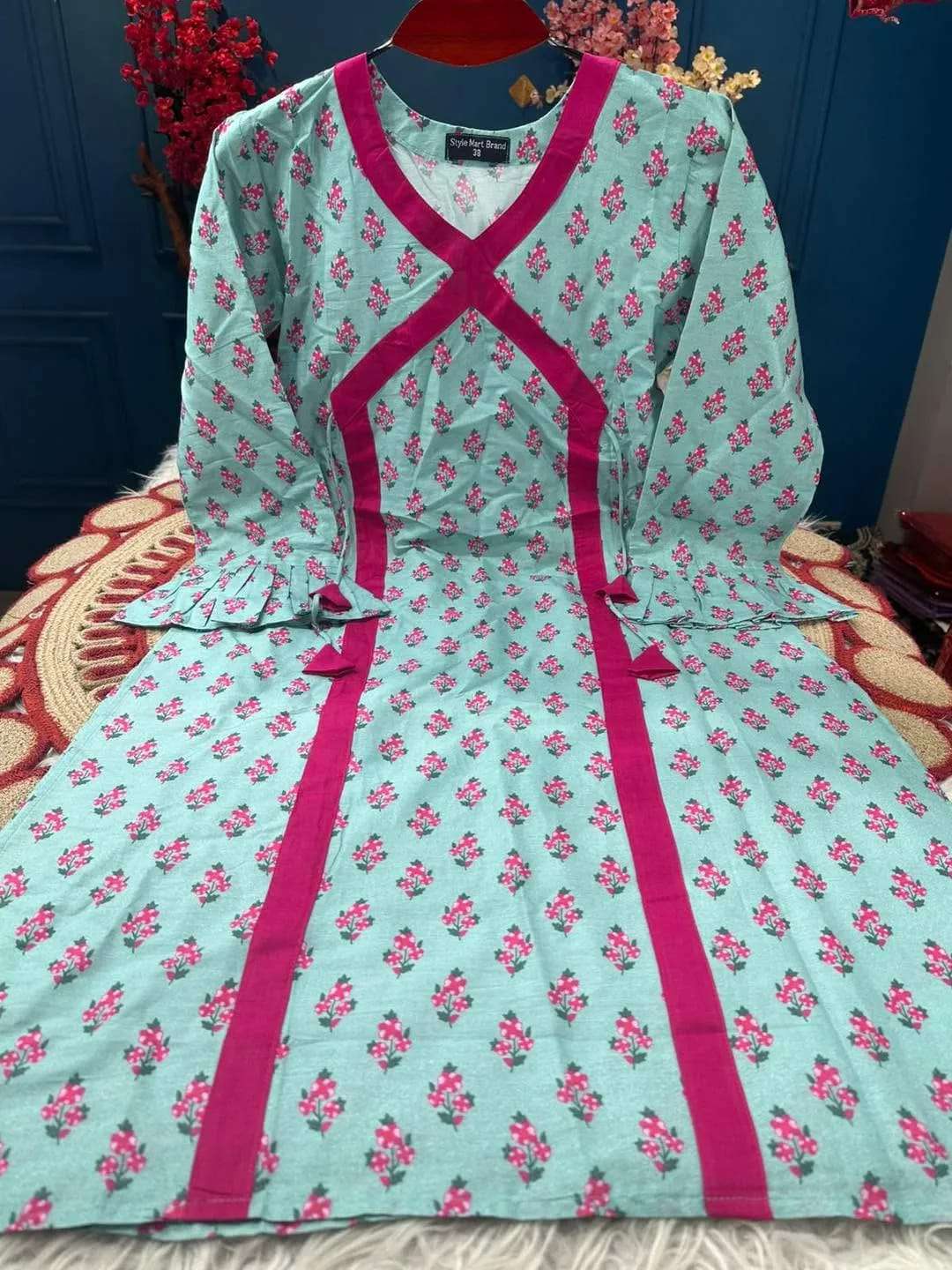 Long Pattern Coffee Stunning Cotton Kurti - 550