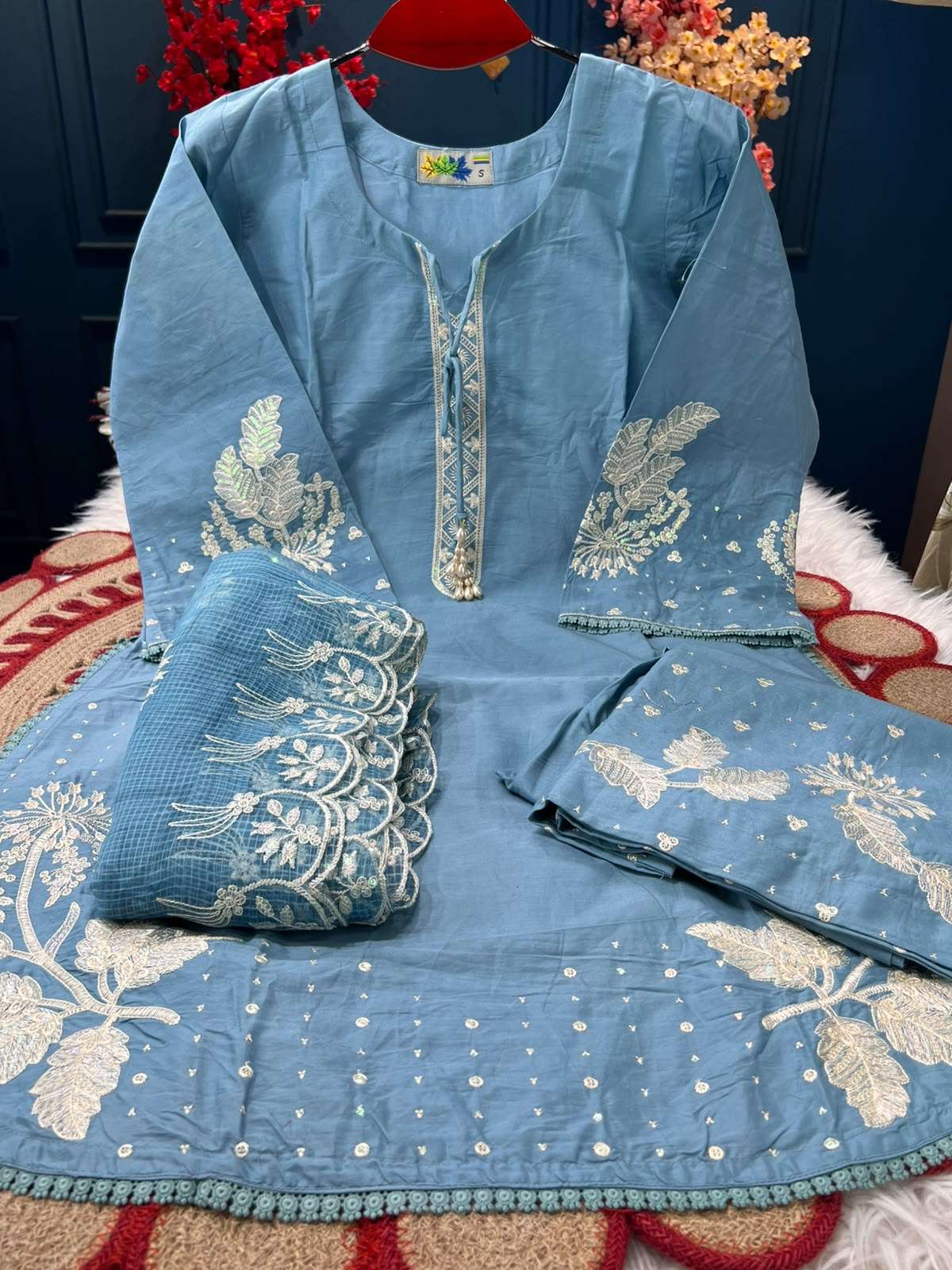 Farshi Cut Stitched Collection - 1700 Sky