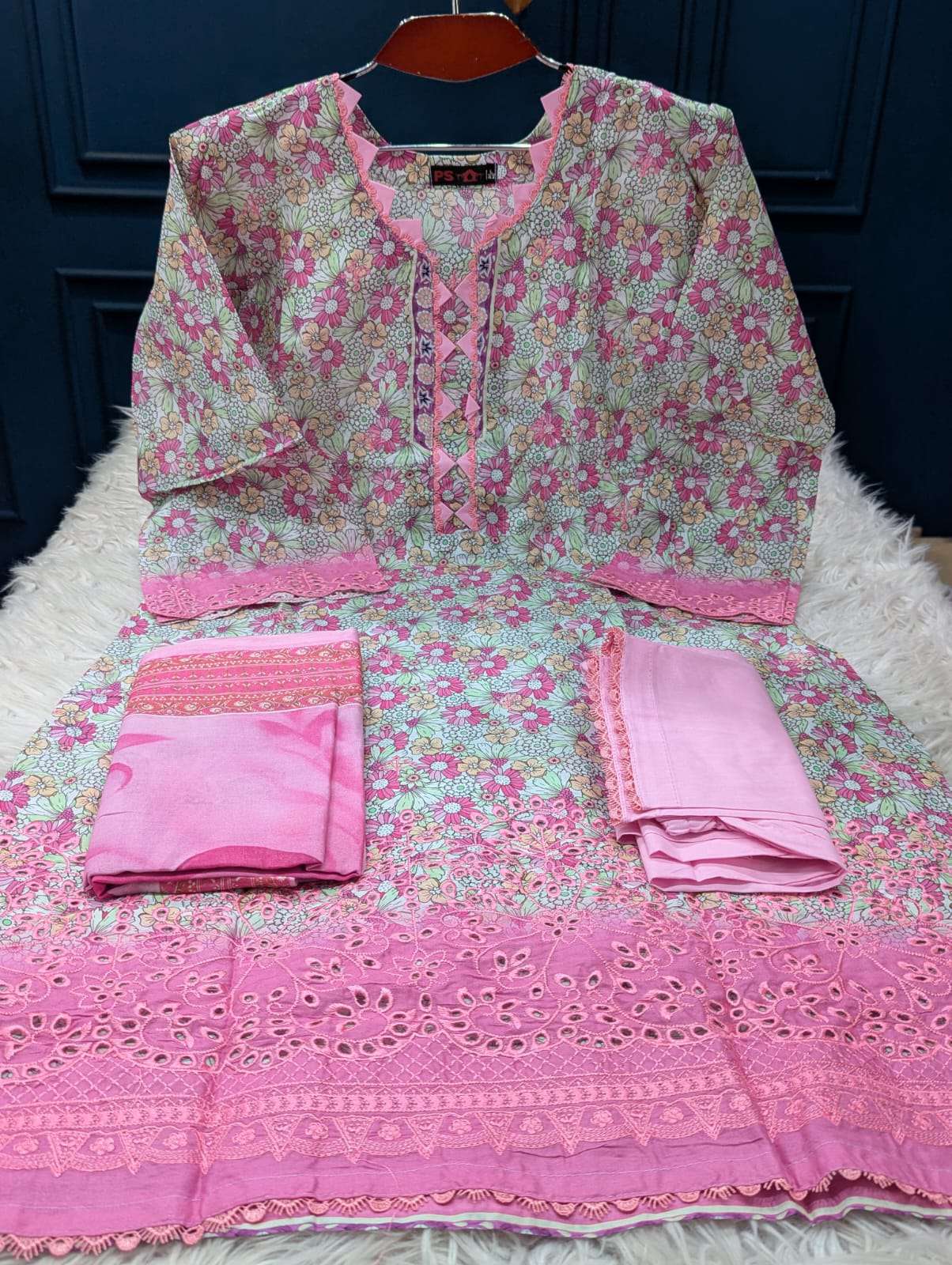 Classic Print Fuchsia Pink Salwar Kameez - 999