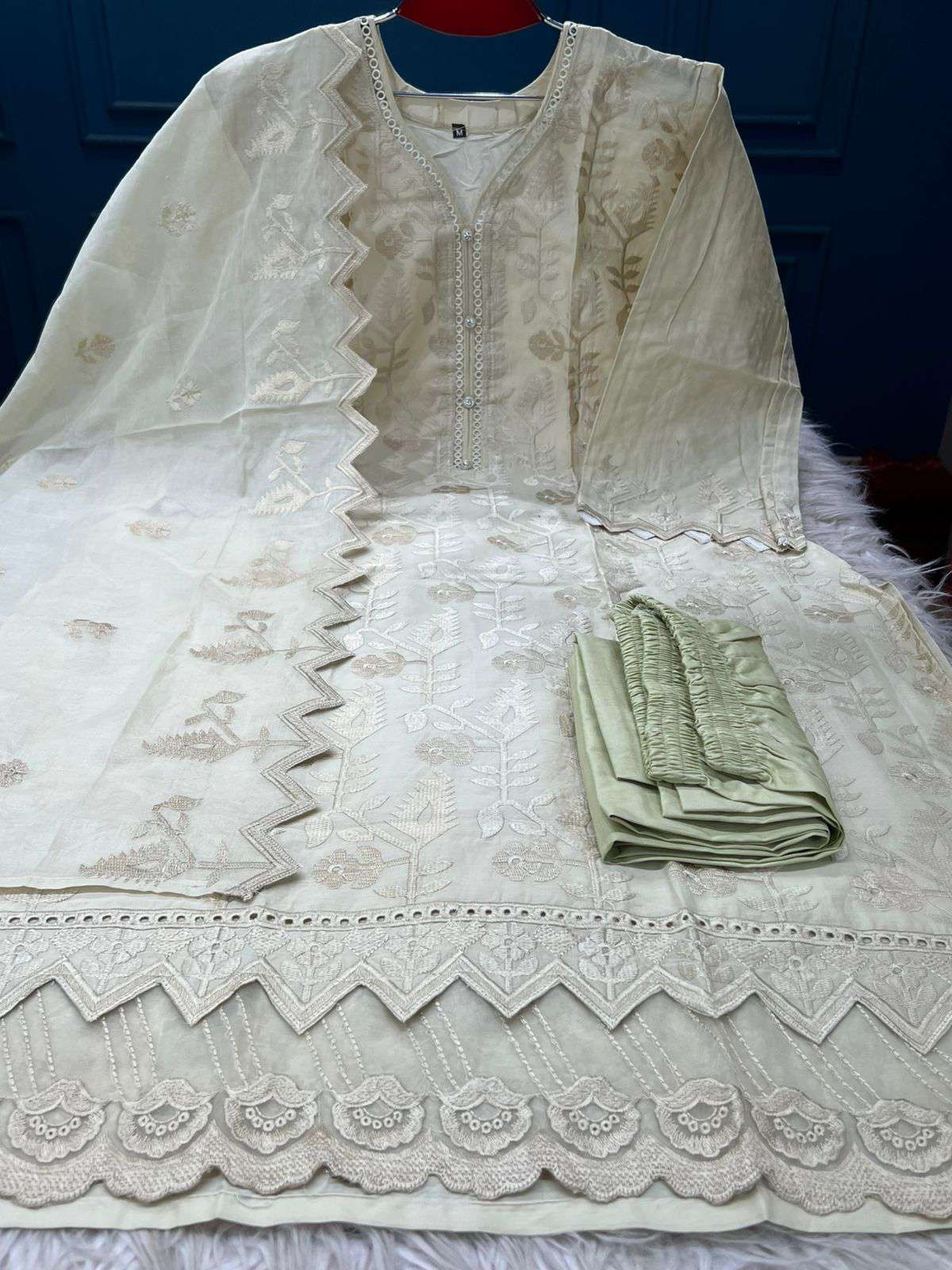 SPECIAL Exclusive Inspired Stitched Eid Cotton Collection - 2300 Cream