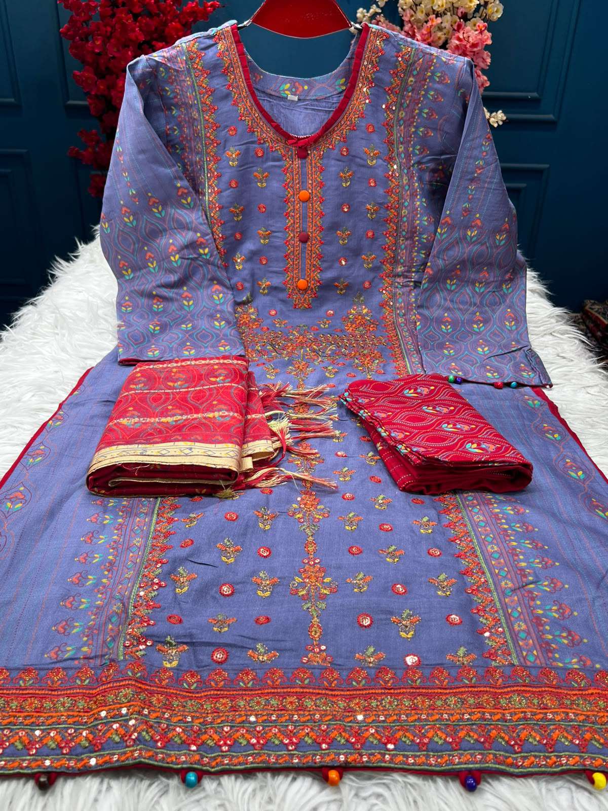 Levendar Chinigura Silk Stitched Collection - 1100