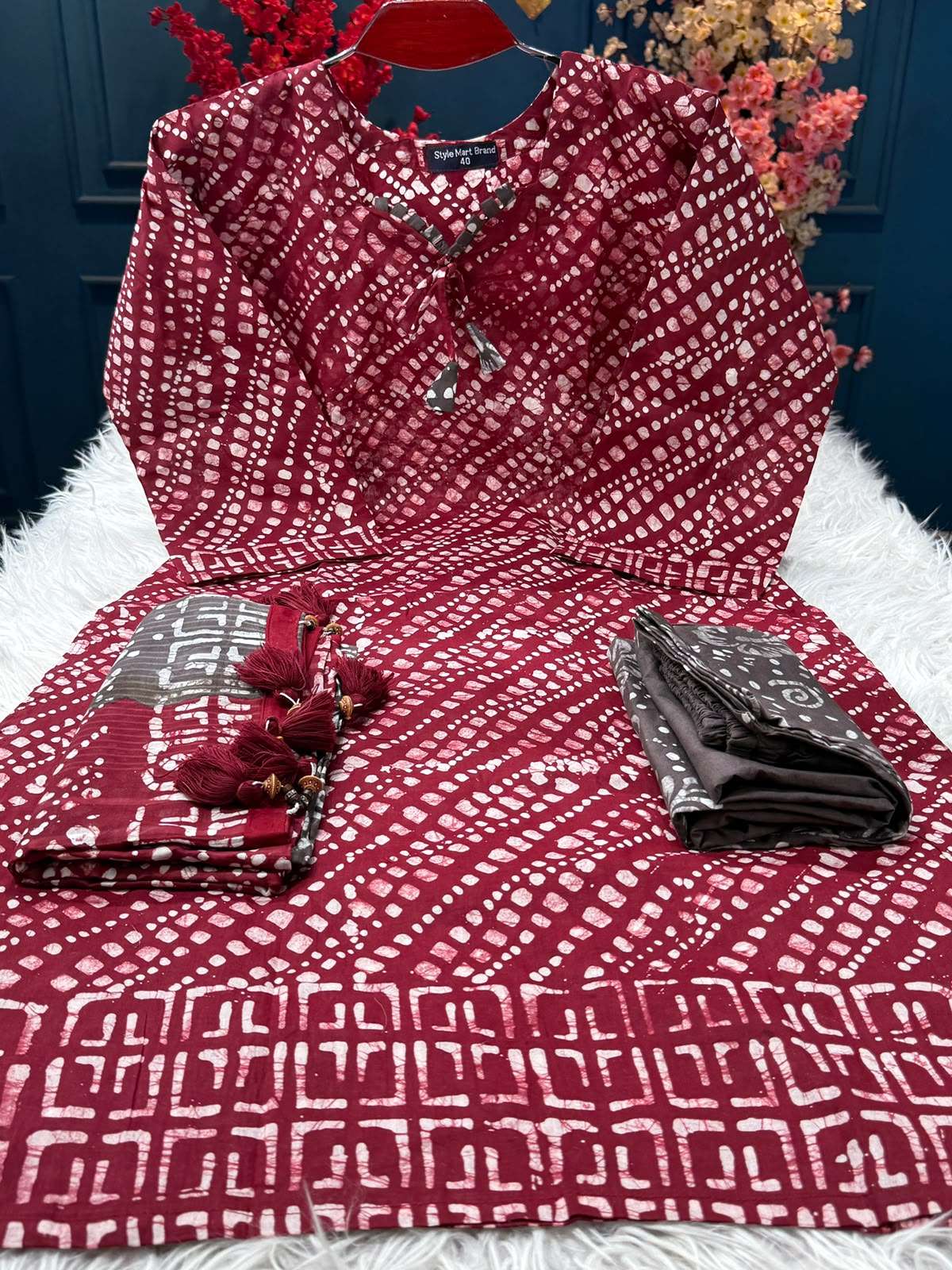Bexi Boyel Natural Maroon Dress - 1300
