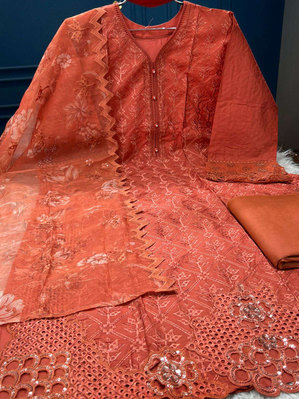 Premium Quality Pakistani Inspired Semi Stitched Collection - 2250 Brick