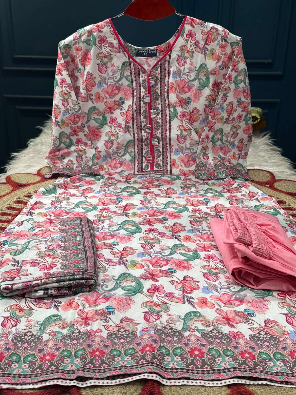 Joypuri Printed Stitched - 999 Off White