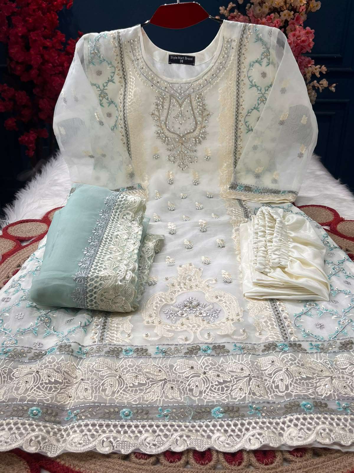 Stitched Salwar kamiz - 1750 White