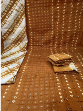 New Arraivals Vegetable Batik Unstitched Three Piece Collection - 1200 Mustard