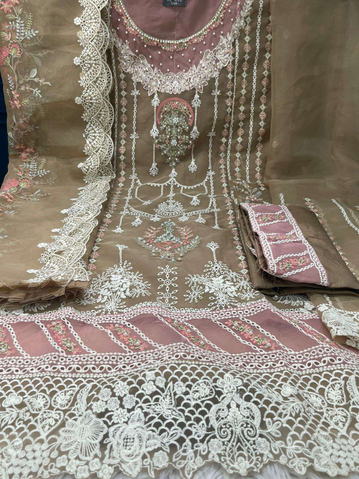 New Arraivals Pakistani Cetalogue Pure Organza Unstitched Collection -
