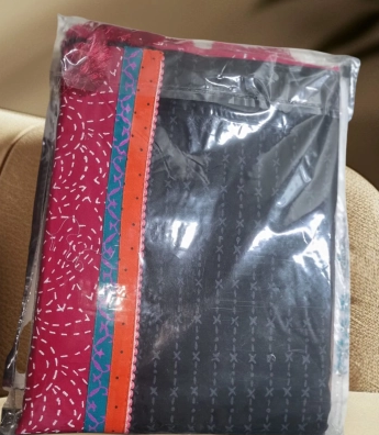 New Arrivals Vegetable Batik Unstitched Three Piece For Women - 1100 Multi Black & Red