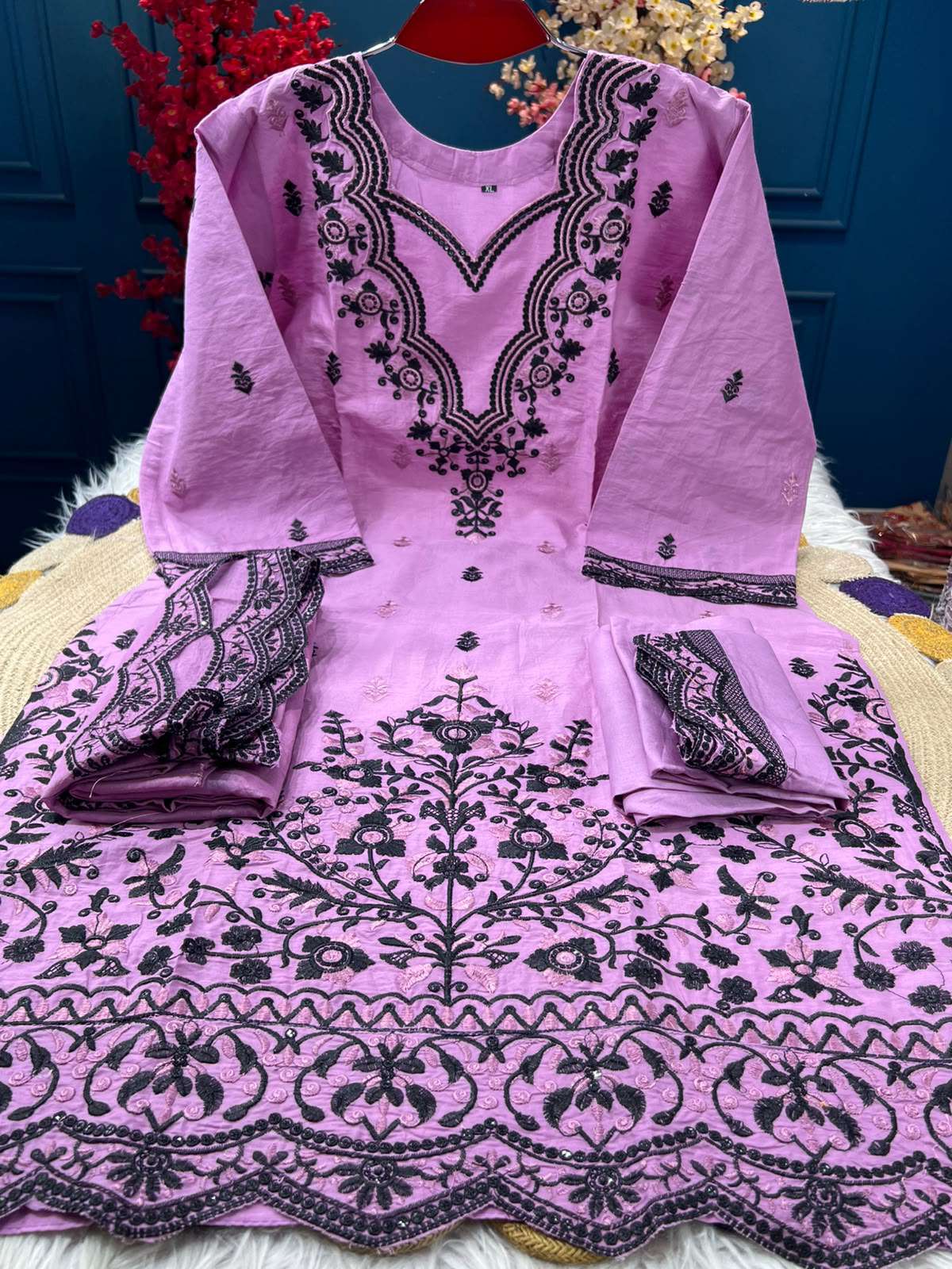 Switch Cotton Pink Stitched Dress - 1650