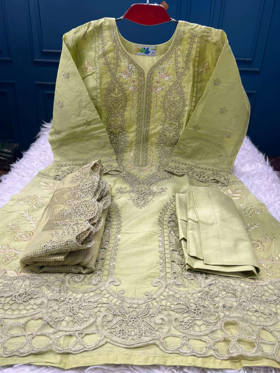 Olive BORING Cutwork Stitched Dress - 2000