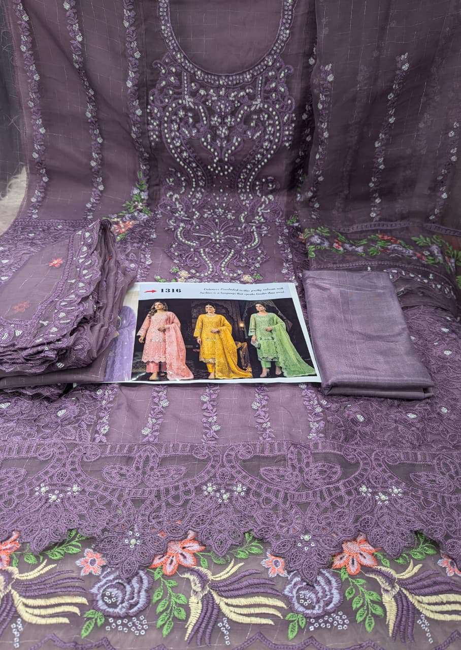 Quota Fabric Unstitched Party Collection - 1950 Levendar