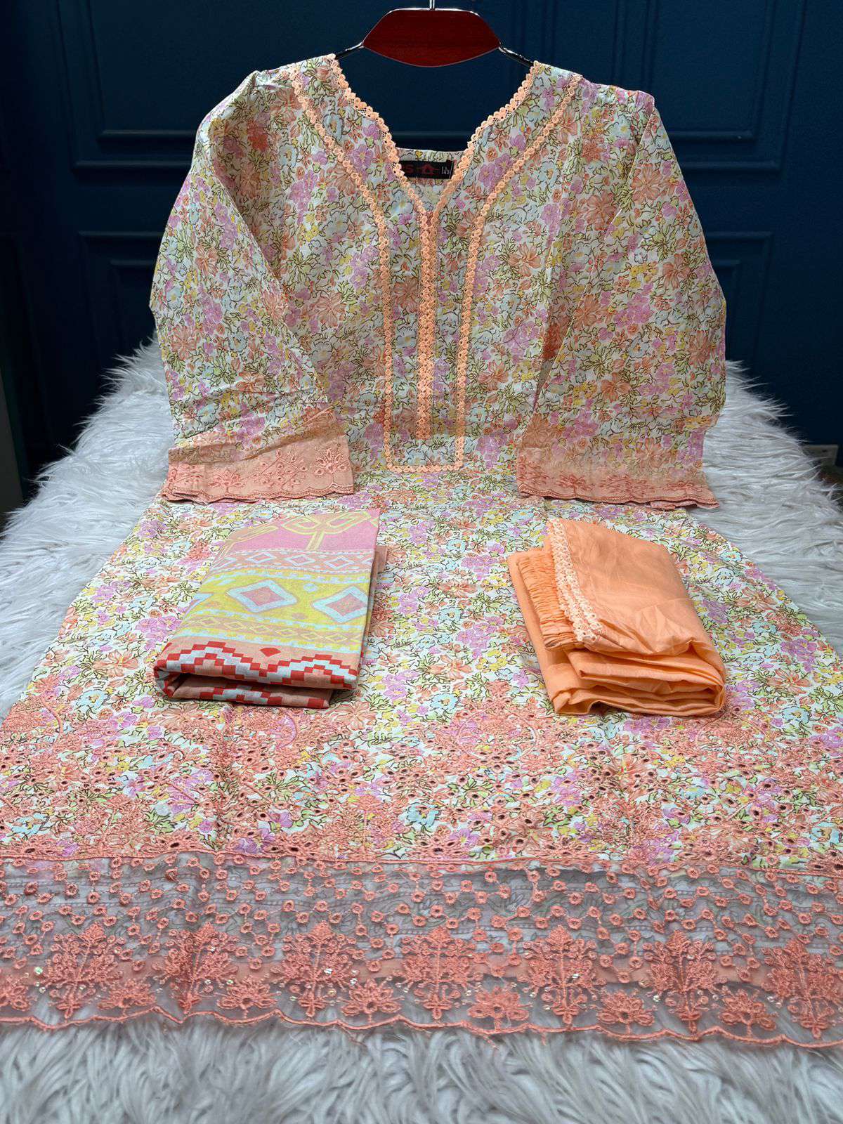 Classic Print Multi Cream Salwar Kameez - 999